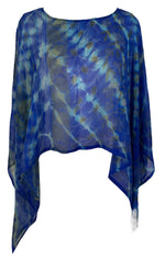 Load image into Gallery viewer, sariKNOTsari  PRG7219 Sheer Avatar Pure Silk Capelet Poncho
