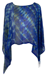sariKNOTsari  PRG7219 Sheer Avatar Pure Silk Capelet Poncho