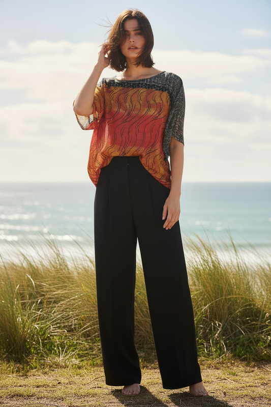 Heat Wave pure silk boxy top