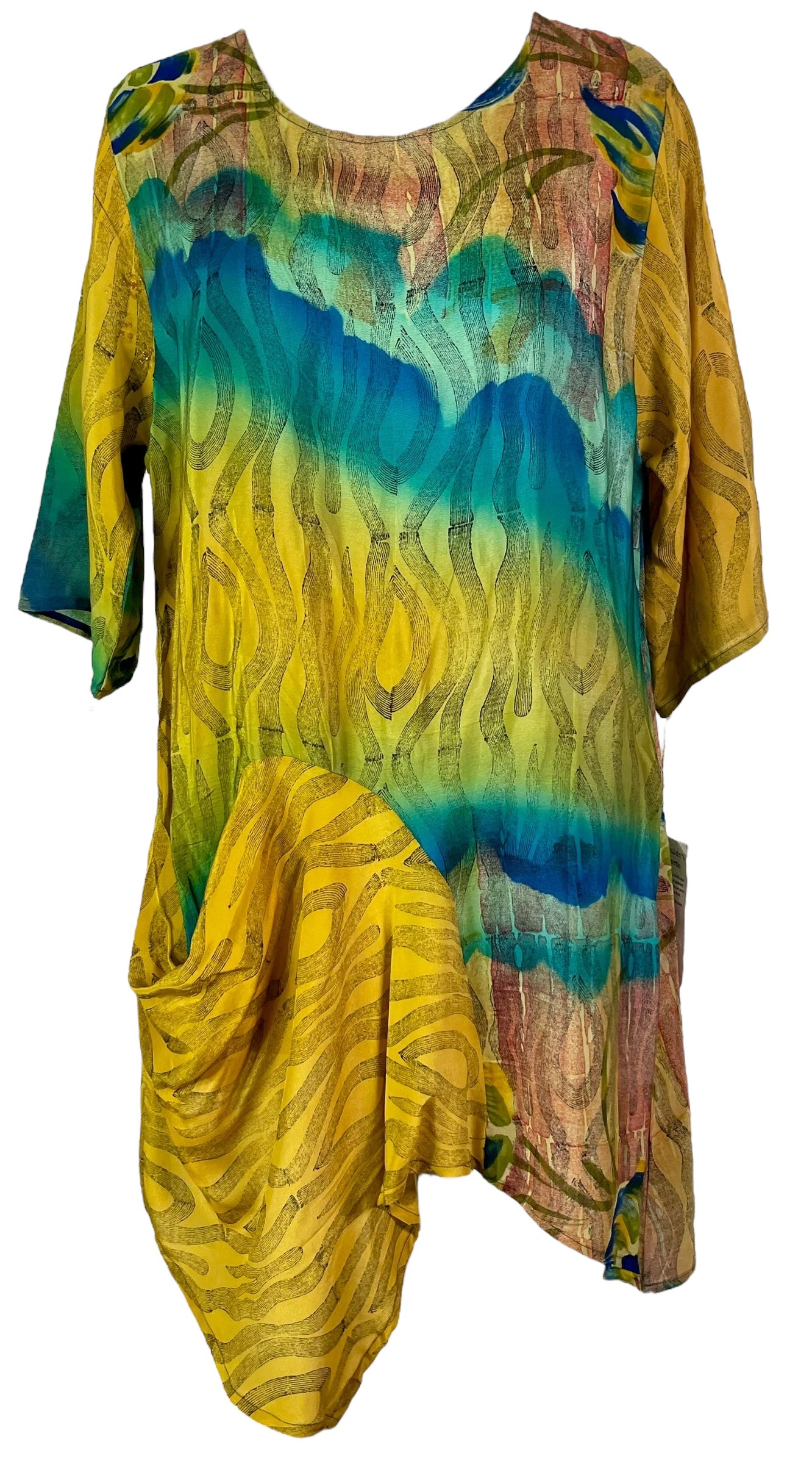 sariKNOTsari  PRC6826 Avatar Pure Silk Self Pocket Tunic Dress