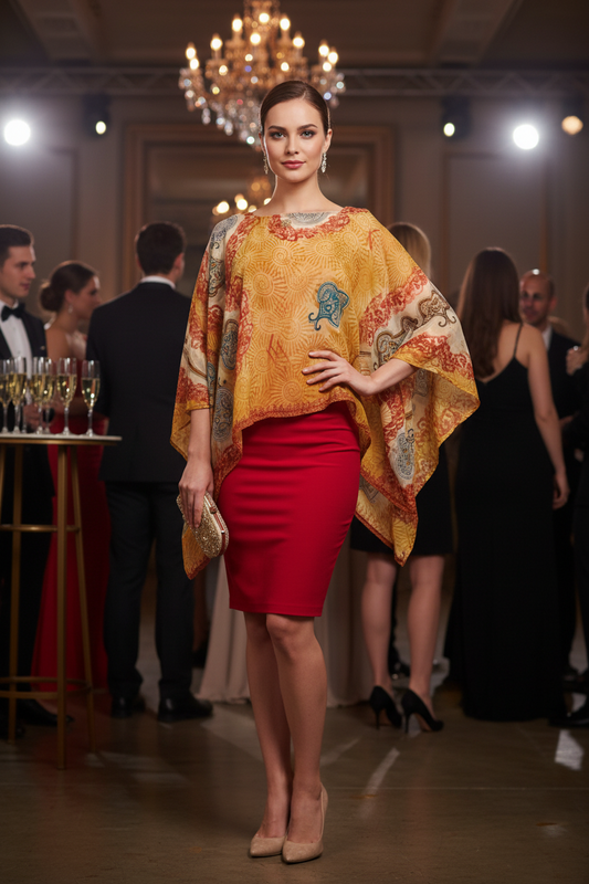 Sun Pure Silk Capelet Poncho