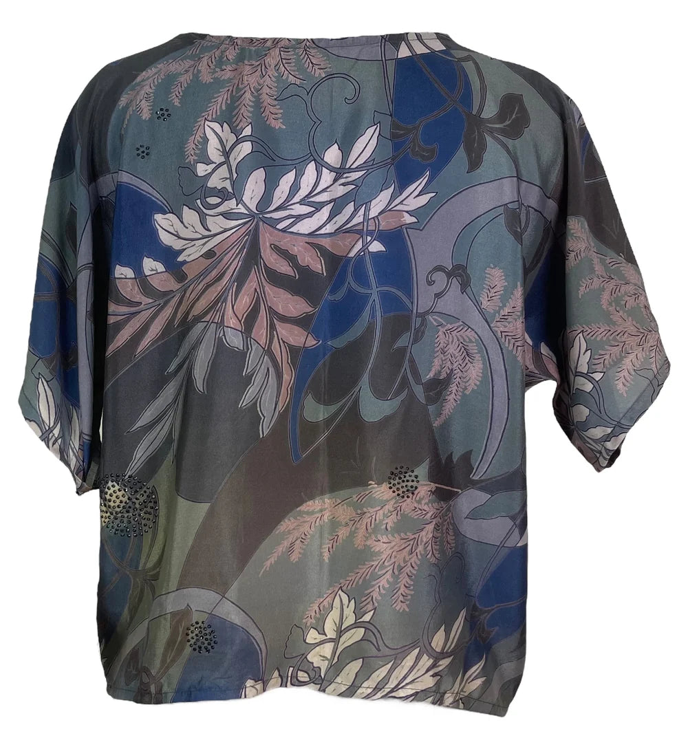 Fern silk boxy top