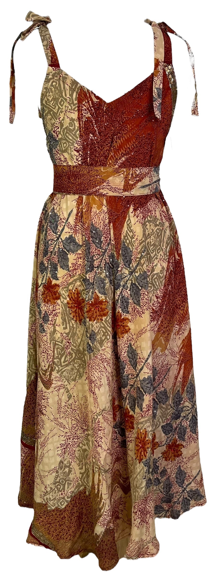 sariKNOTsari  PRC7248 Avatar Pure Silk Maxi Dress with Belt