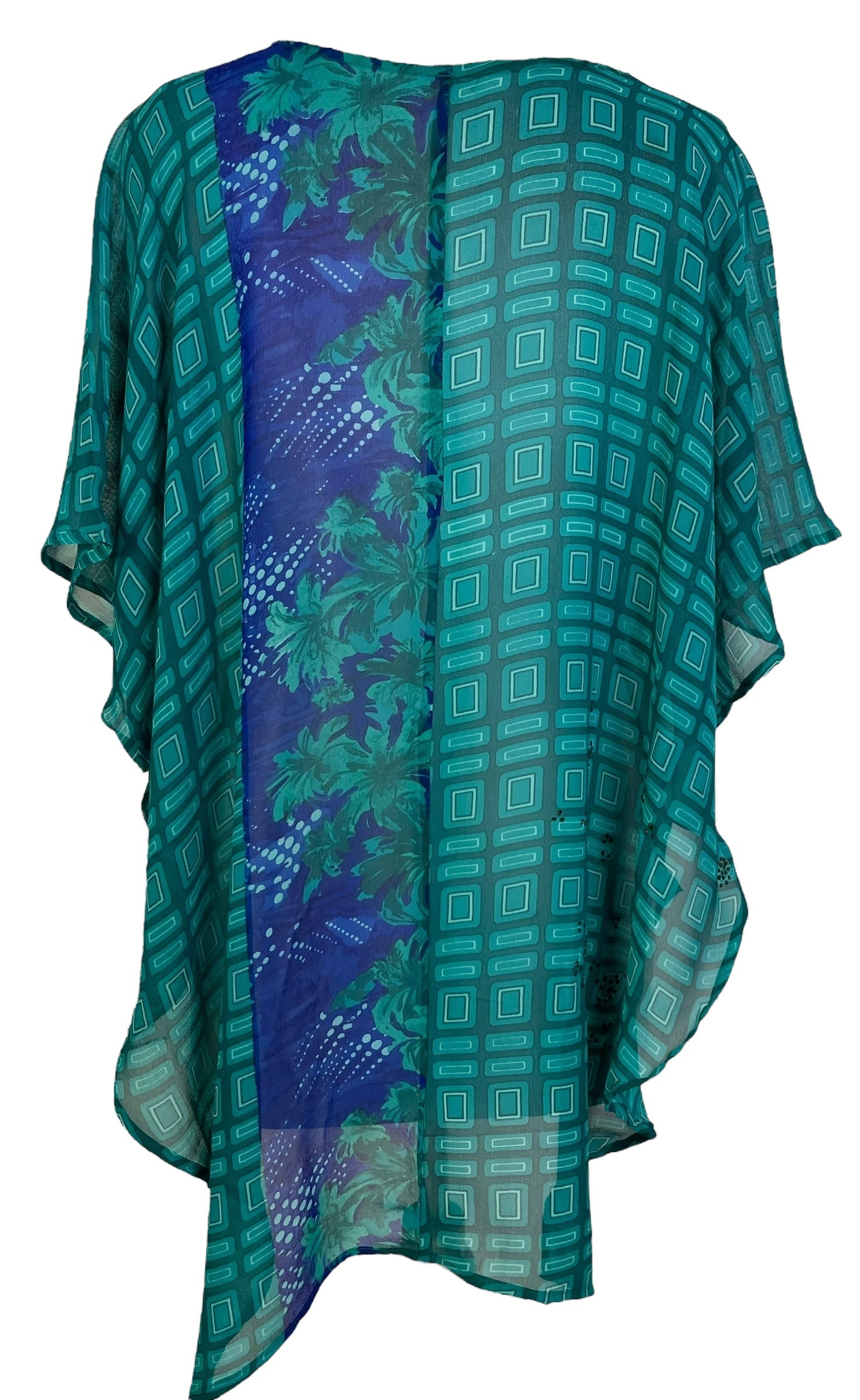 sariKNOTsari  PRG7046 Sheer Sheer Avatar Pure Silk Waterfall Top