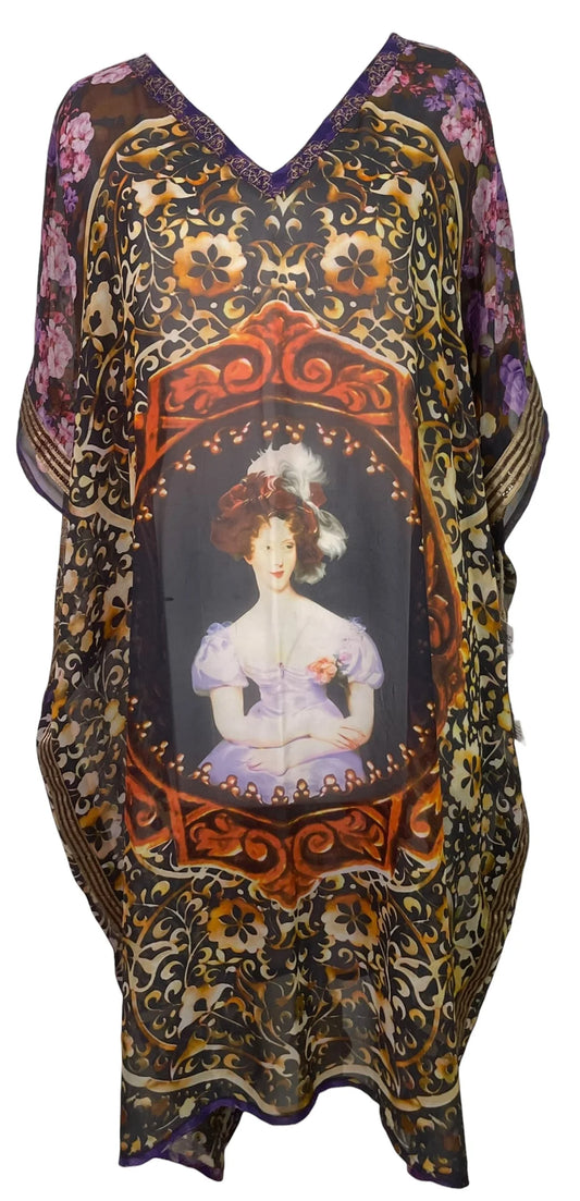 Cameo Silk Midi Length Kaftan