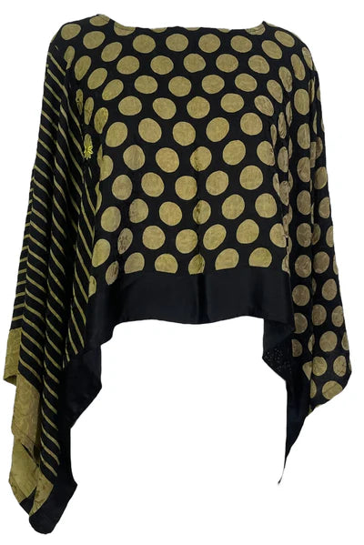 GOLD DOT SILK KIMONO SLEEVE TOP