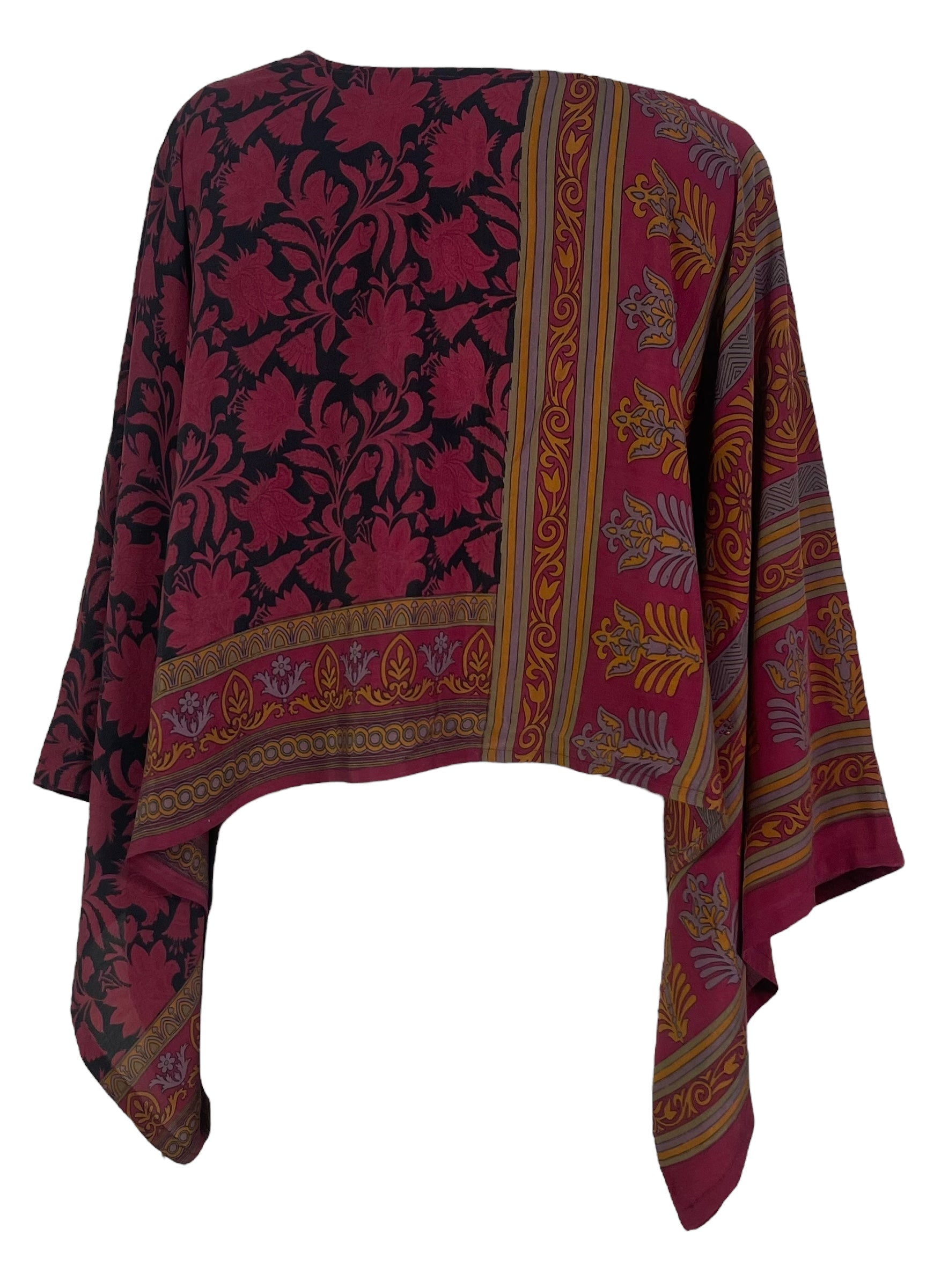 sariKNOTsari  PRC6709 Avatar Pure Silk Kimono-Sleeved Top