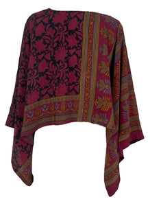 sariKNOTsari  PRC6709 Avatar Pure Silk Kimono-Sleeved Top