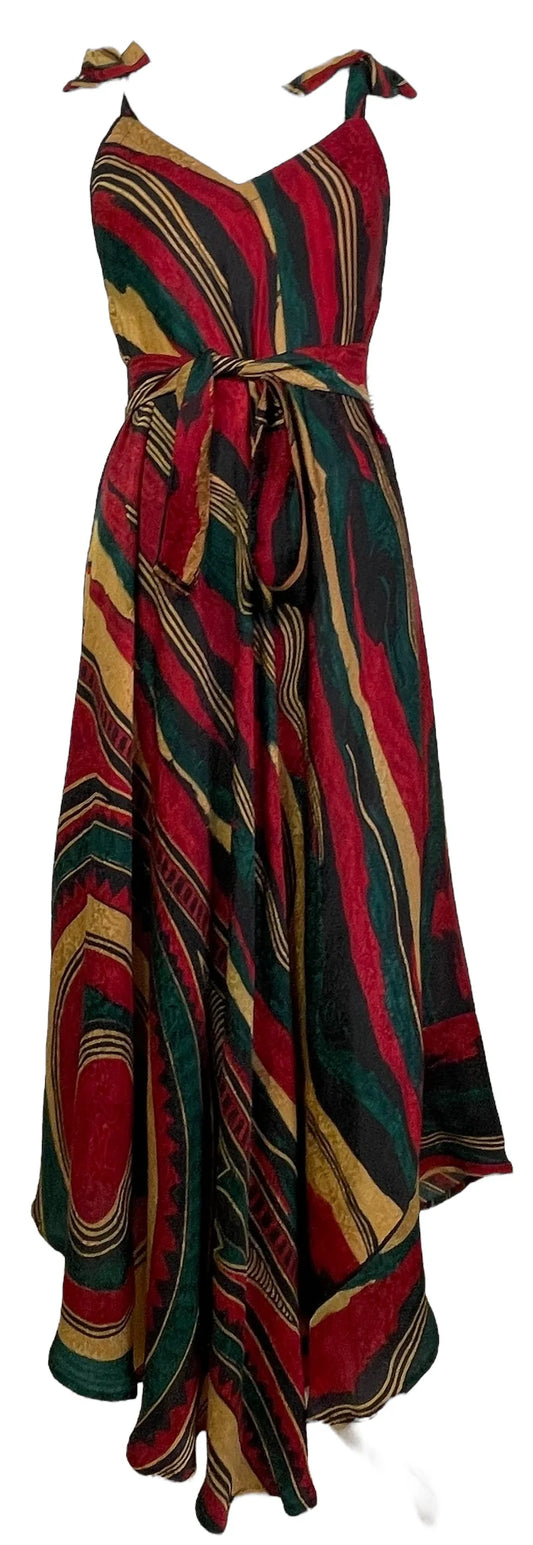 Silk Maxi Dress with Belt