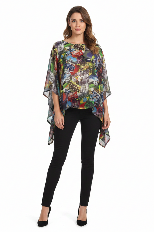Soccer Pure Silk Capelet Poncho