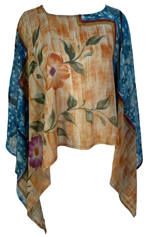SHEER SILK CAPELET PONCHO