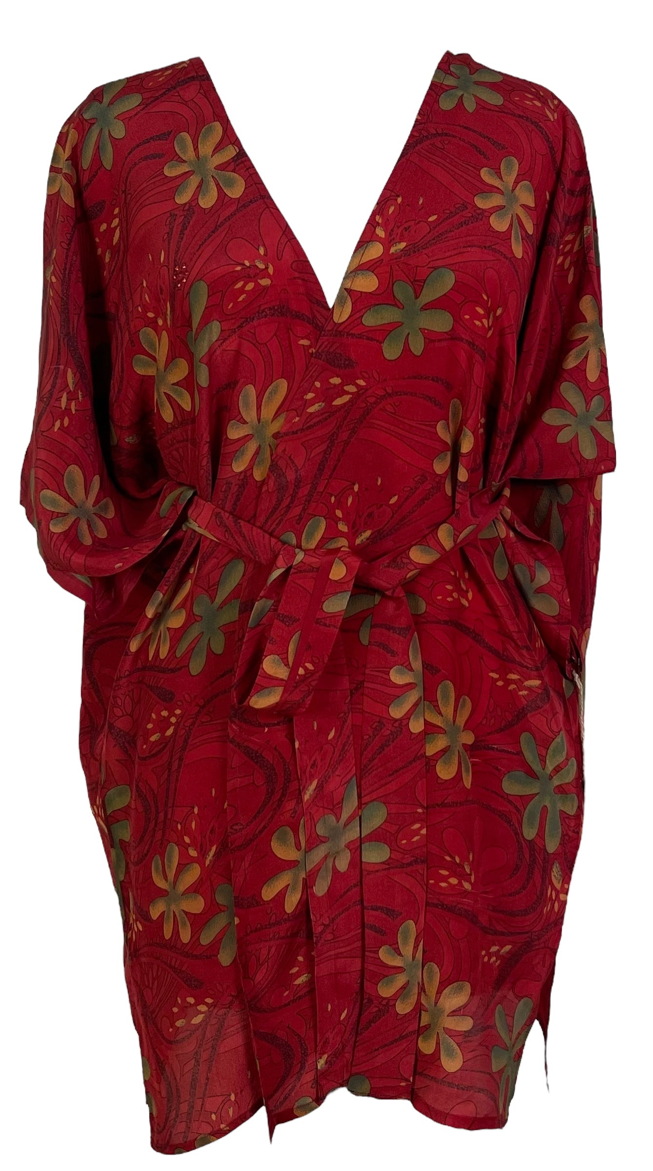 sariKNOTsari  PRC6904 Avatar Pure Silk Kimono-Sleeved Jacket with Belt