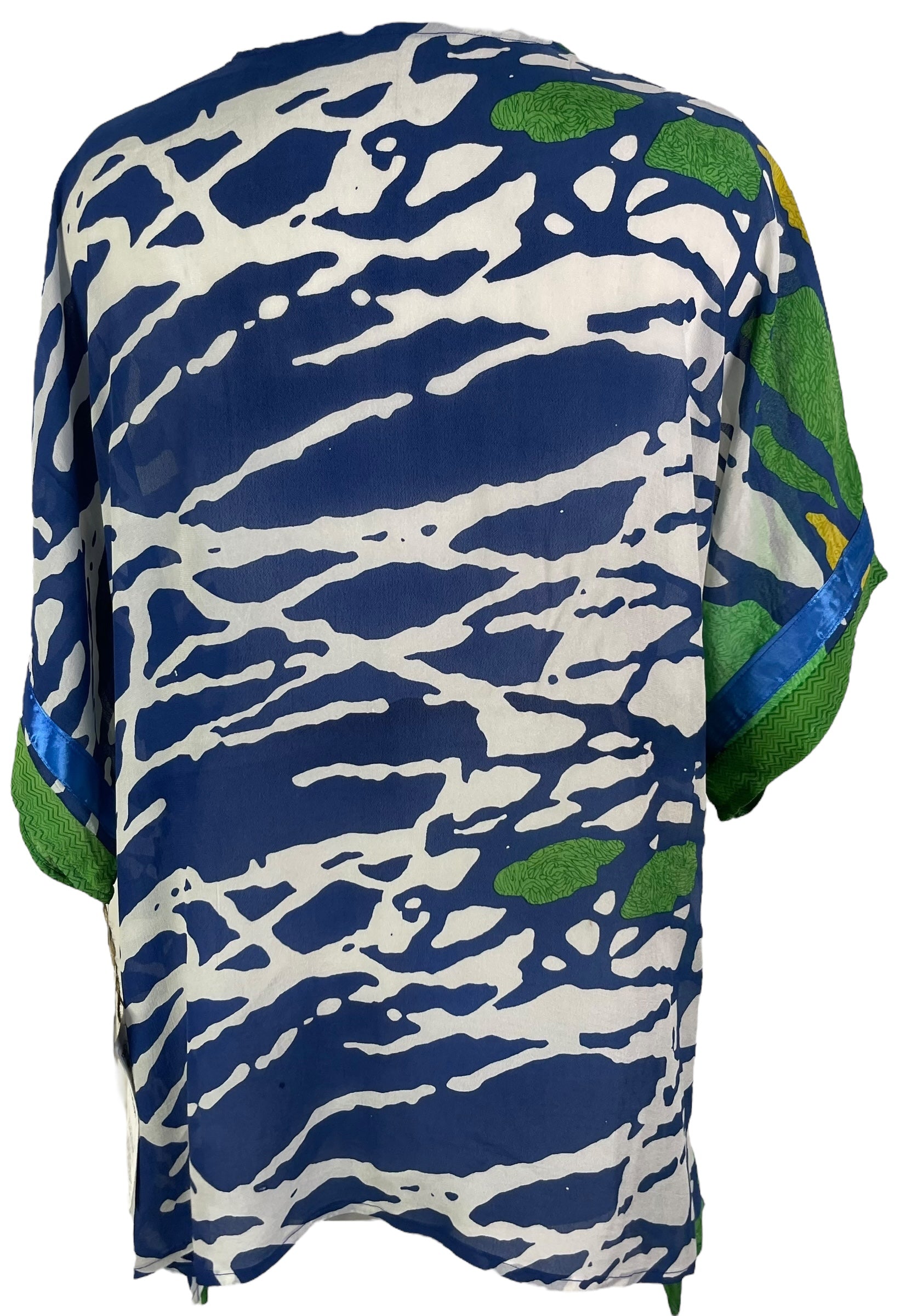 sariKNOTsari  PRG6955 Sheer Avatar Pure Silk Long Tunic with Side Ties