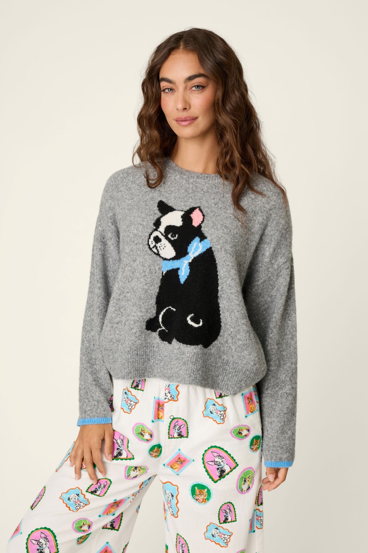 Flannels - French Bulldog Print Sweater
