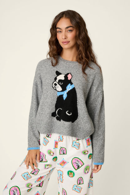 Flannels - French Bulldog Print Sweater