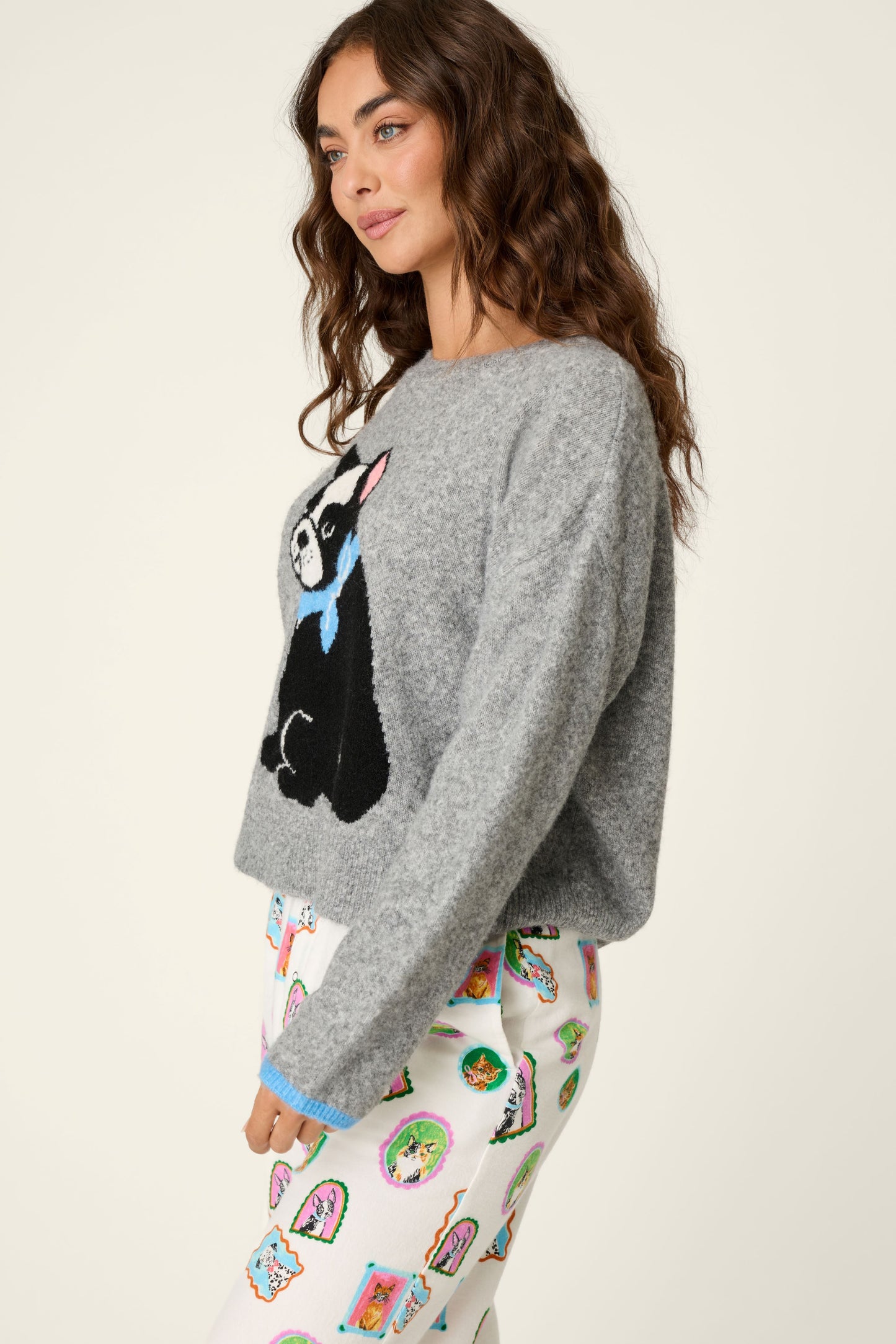 Flannels - French Bulldog Print Sweater