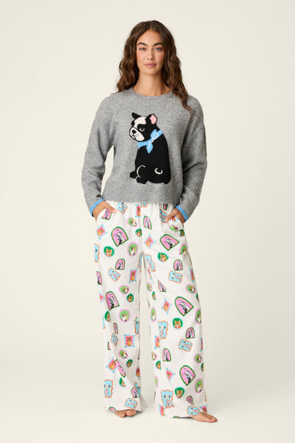 Flannels - French Bulldog Print Sweater