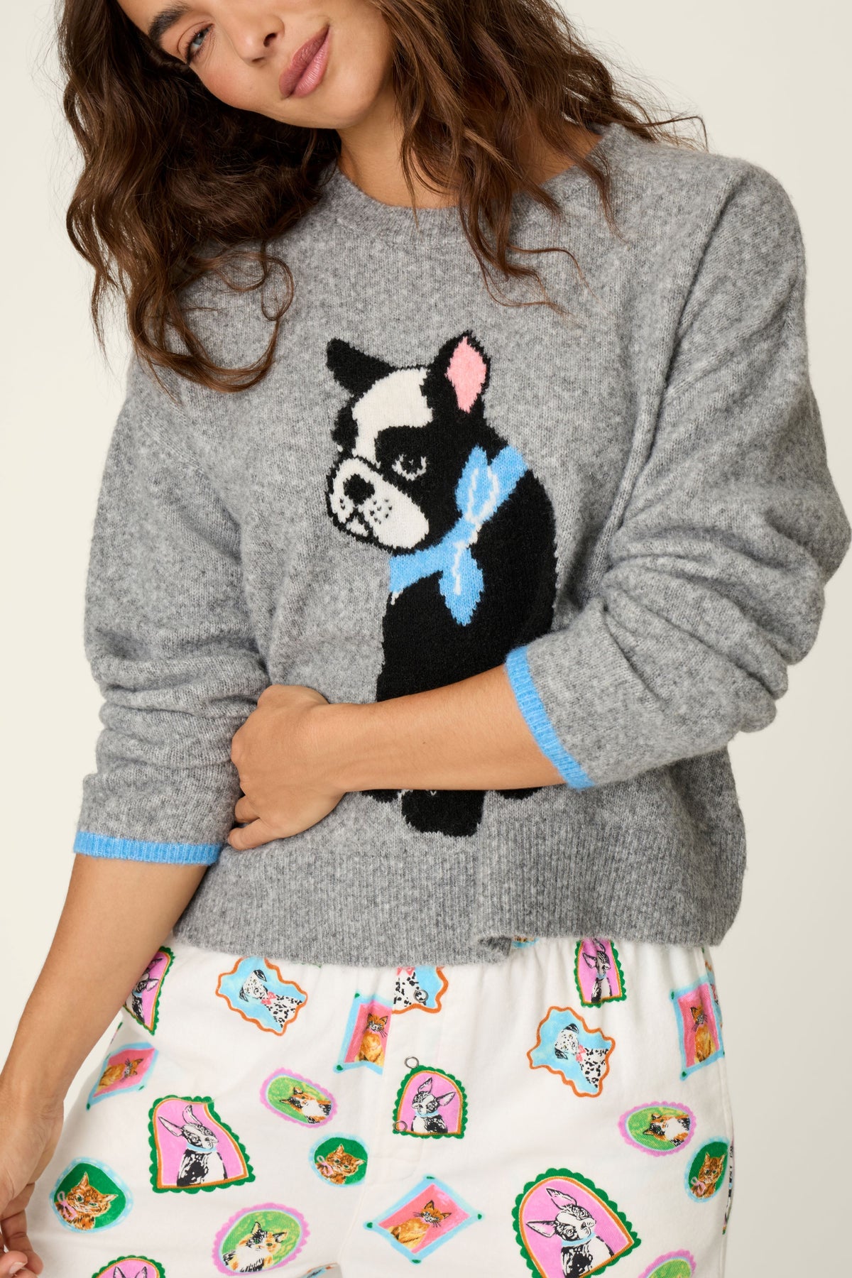 Flannels - French Bulldog Print Sweater