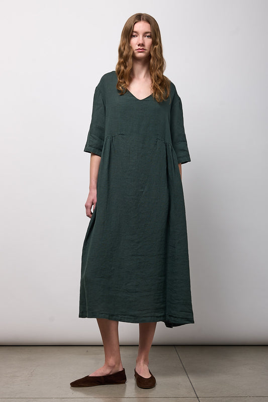 LINEN 3/4 SLEEVE DRESS
