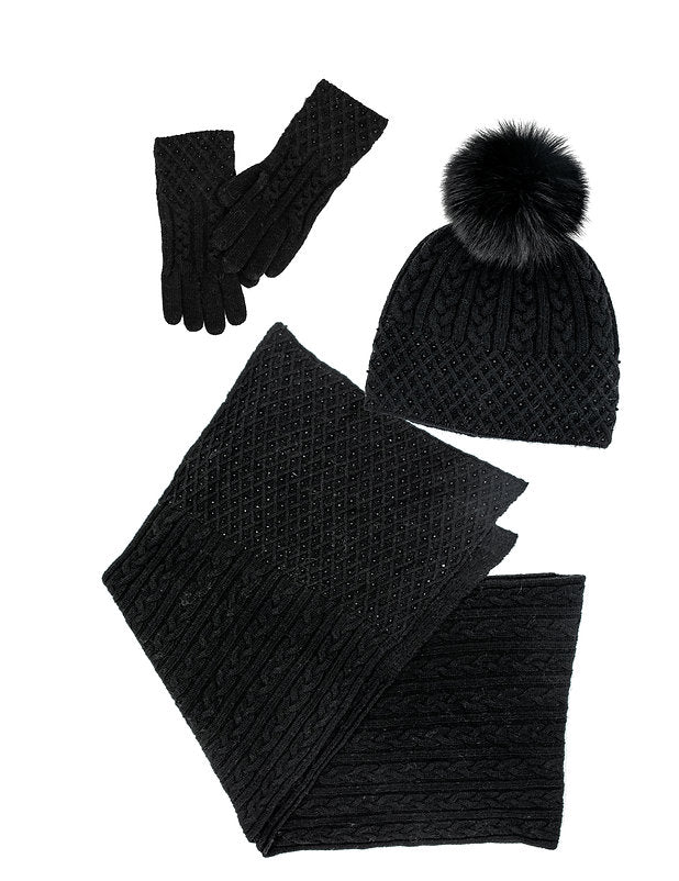 MM - CABLE KNIT SPARKLE HAT