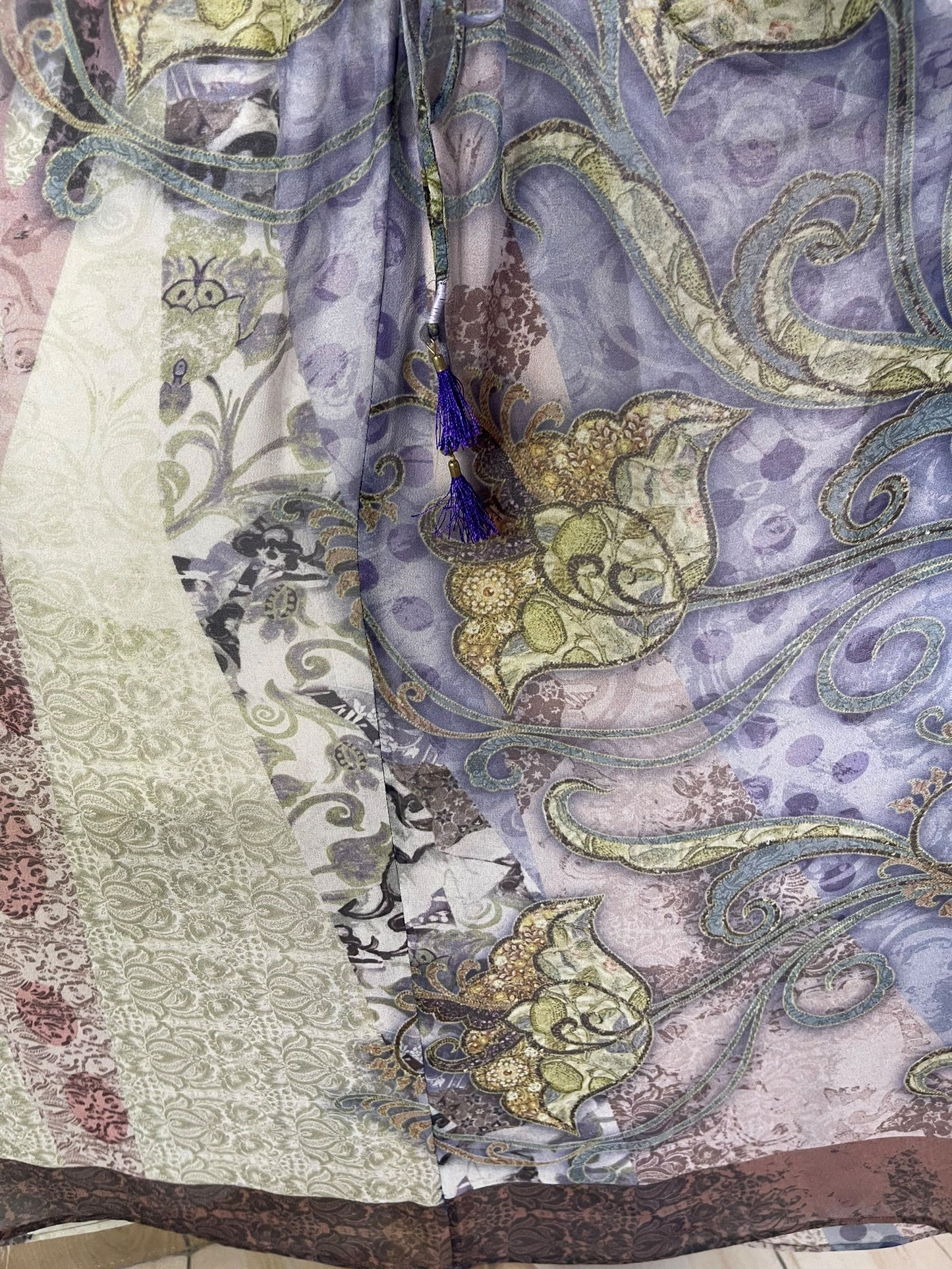 SILK MAXI KAFTAN FLORAL/PAISLEY