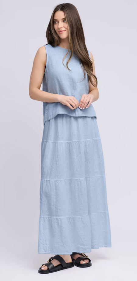 Linen Long Skirt - 4 Tier