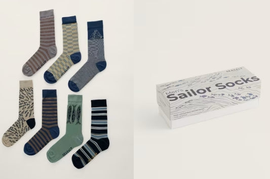 Giftbox of 7 Mens Sailor Socks