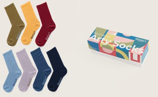 Gift Box of 7 Women's Arty Socks Plain