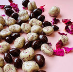 Load image into Gallery viewer, ALLO SIMONNE- SOUR CHERRIES &amp; PISTACHIOS IN CHOCOLATE/ROSE PETALS
