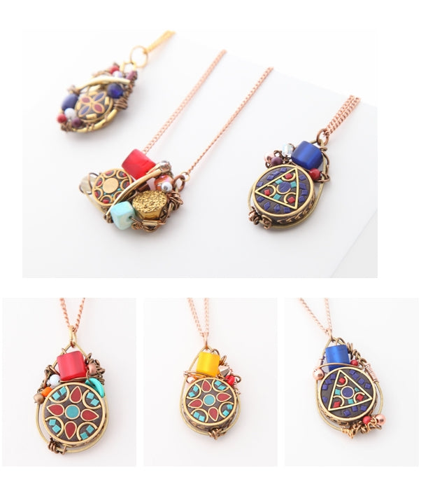 FRIDA KHALO LARGE TIBETAN TEARDROP PENDANT