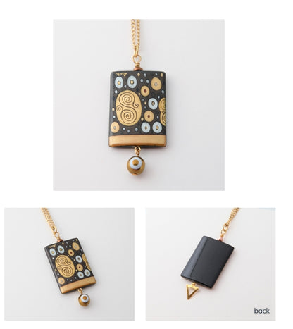 Klimt Painted Onyx Swirl Necklace - Suttles & Seawinds