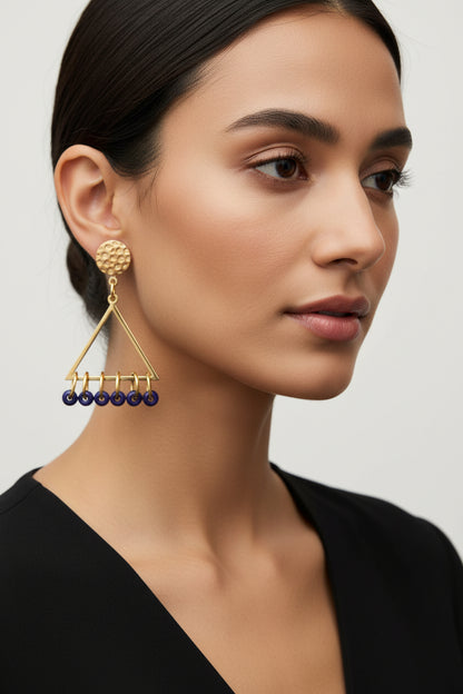 Klimt Blue Triangle Earring - Suttles & Seawinds