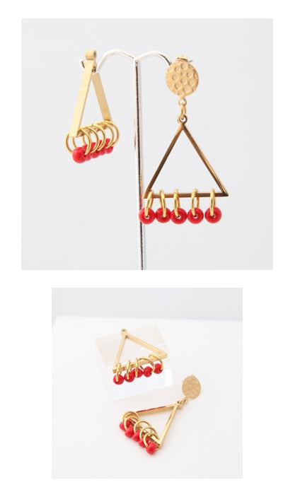 Klimt Red Triangle Earring - Suttles & Seawinds