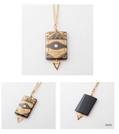 Klimt Painted Onyx Eye Necklace - Suttles & Seawinds