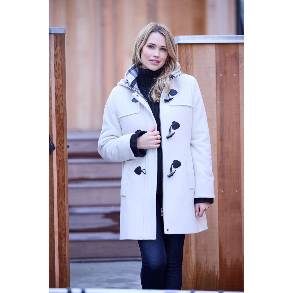 JUNGE Sophie Duffel Coat Ecru - Alternate View