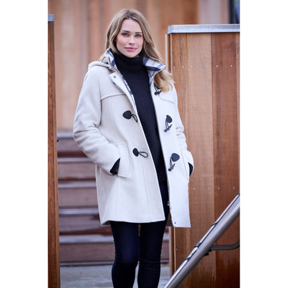 JUNGE Sophie Duffel Coat Ecru - Detail
