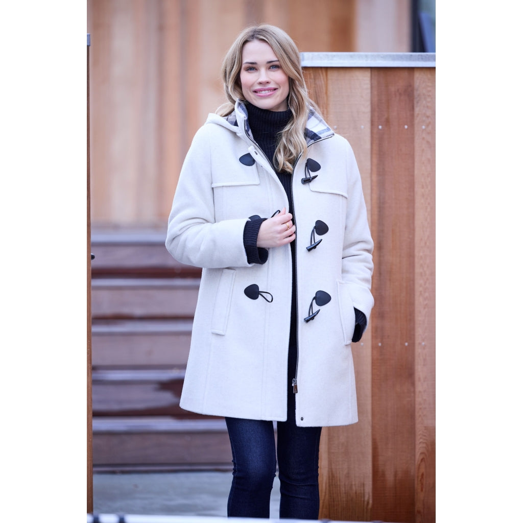 JUNGE Sophie Duffel Coat Ecru - Detail
