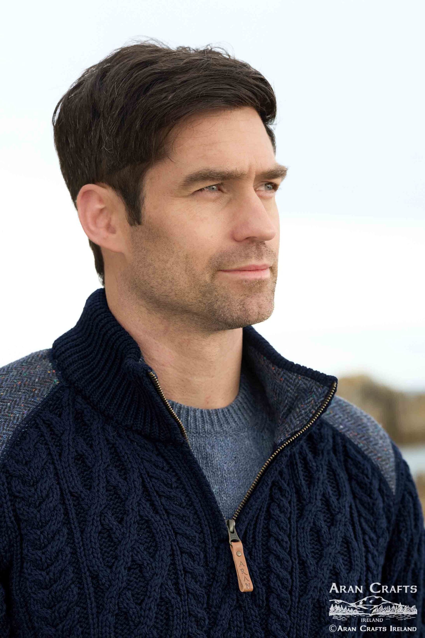 Curracloe herringbone patch  Half Zip - Suttles & Seawinds