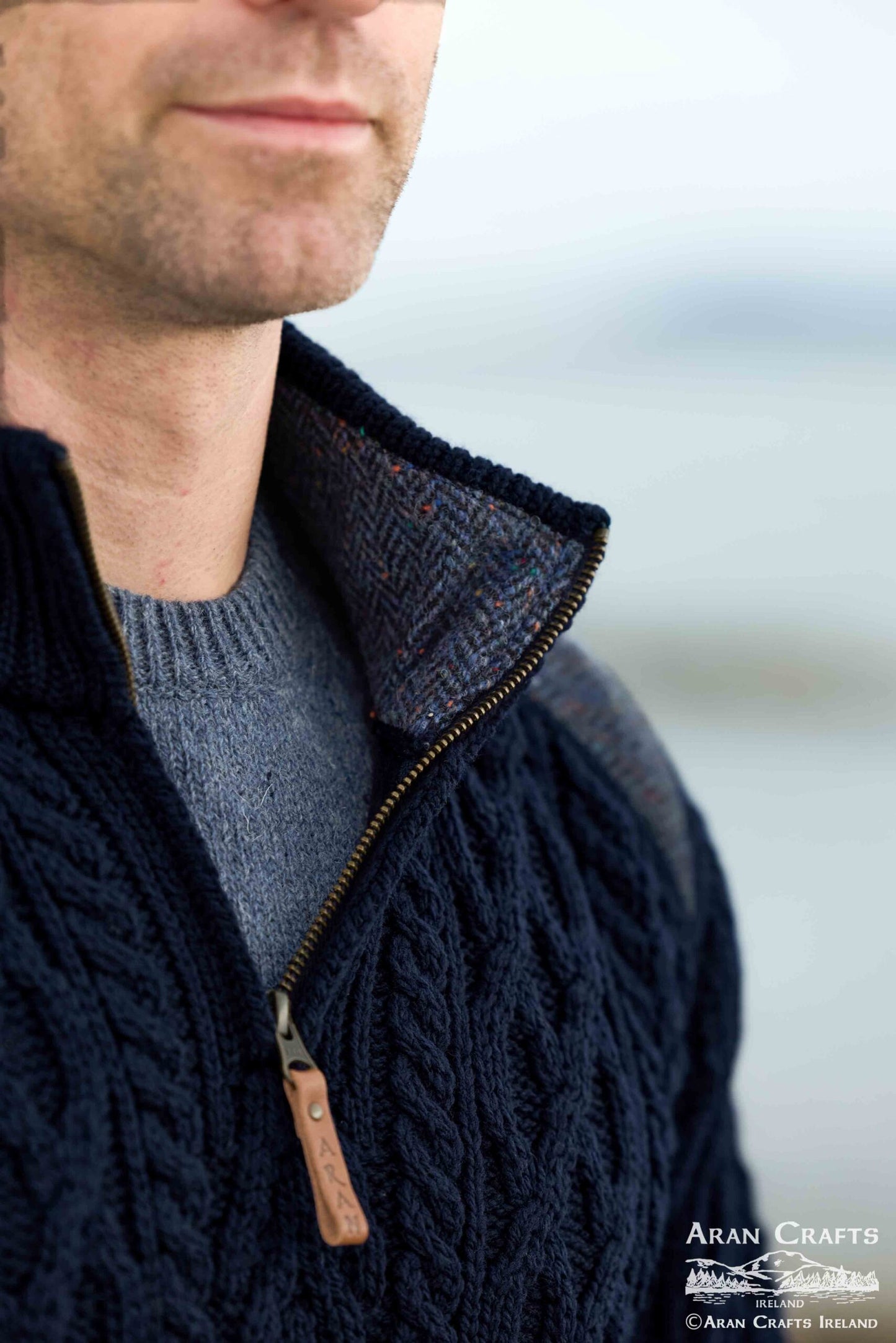 Curracloe herringbone patch  Half Zip - Suttles & Seawinds