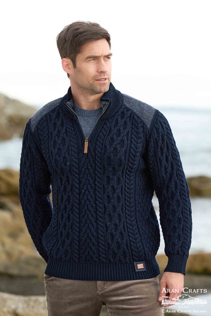 Curracloe herringbone patch  Half Zip - Suttles & Seawinds