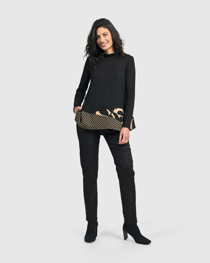 Black Tunic w/ Print Pattern - Suttles & Seawinds