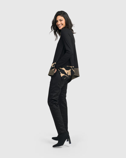 Black Tunic w/ Print Pattern - Suttles & Seawinds