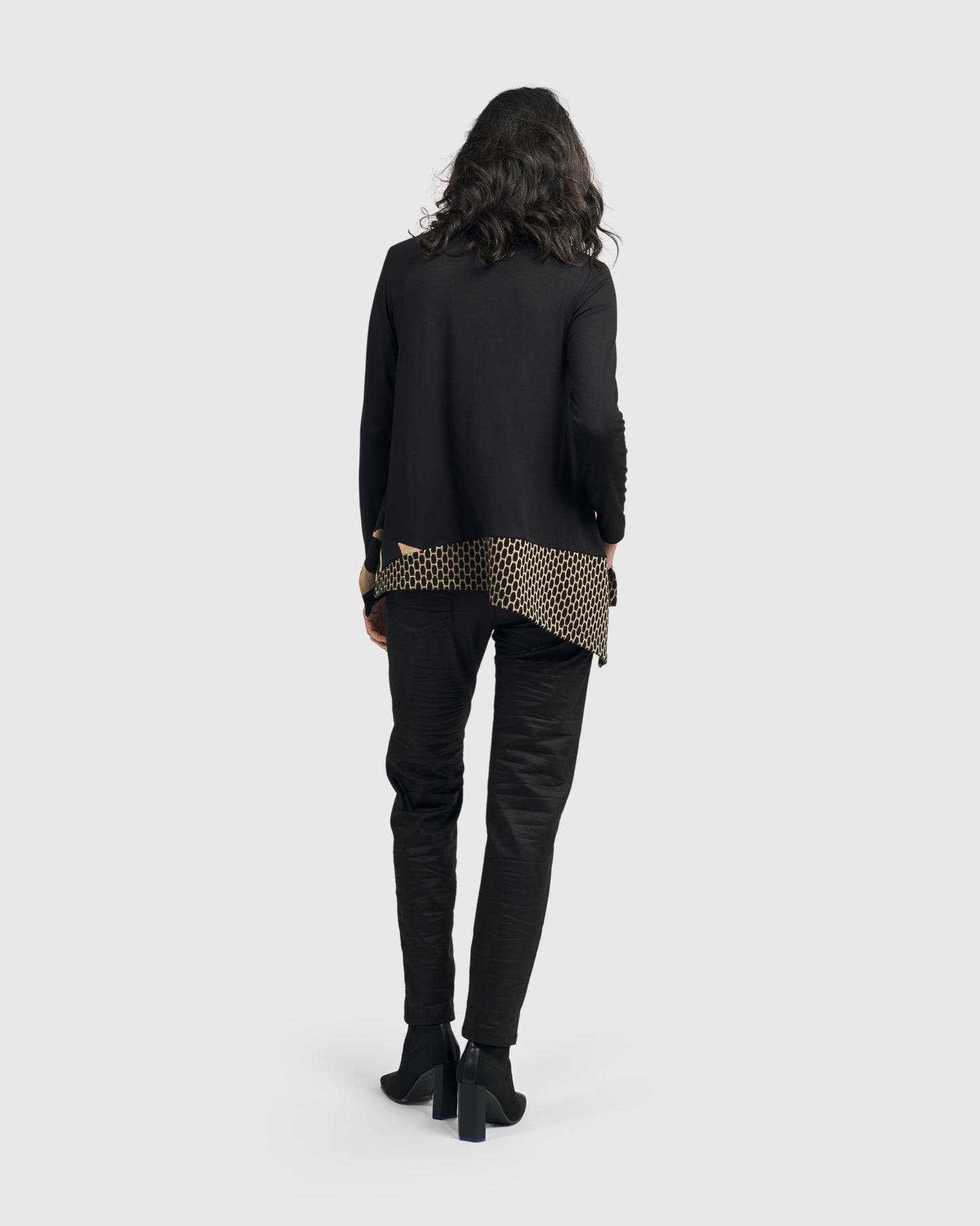 ALEMBIKA - BLACK TUNIC W/PRINT PATTERN