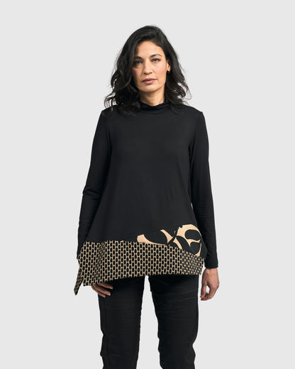 Black Tunic w/ Print Pattern - Suttles & Seawinds