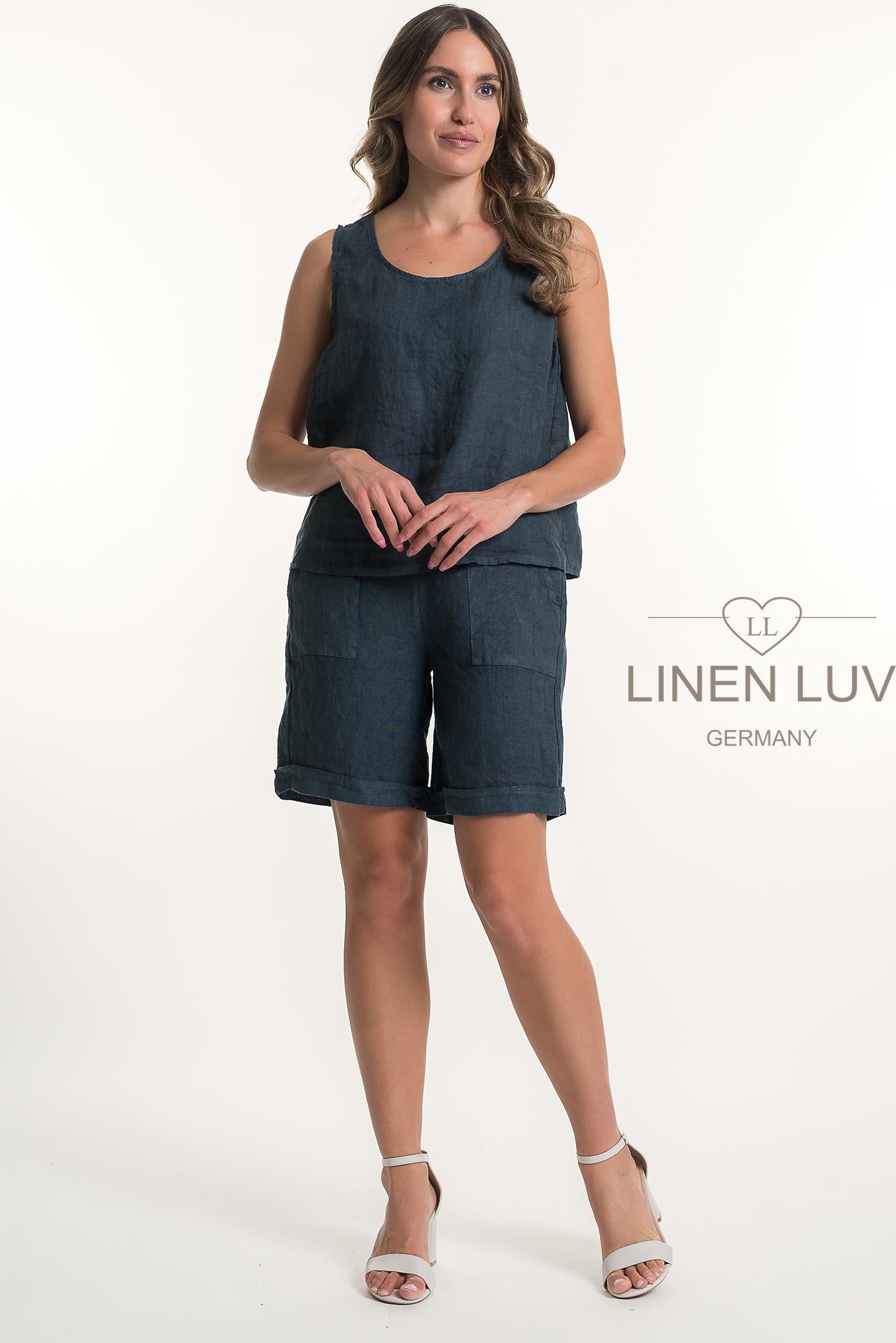 French Linen Relaxed Fit Button Back Top - Suttles & Seawinds