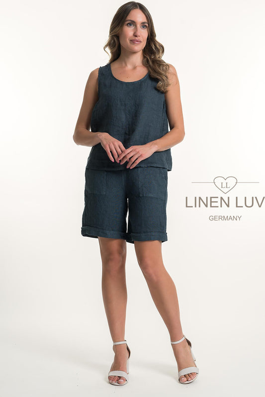 French Linen Relaxed Fit Button Back Top - Suttles & Seawinds
