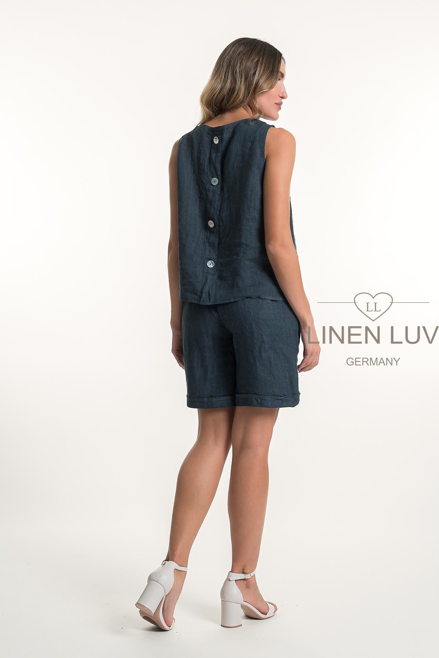 French Linen Knee Length Relaxed Fit Shorts - Suttles & Seawinds