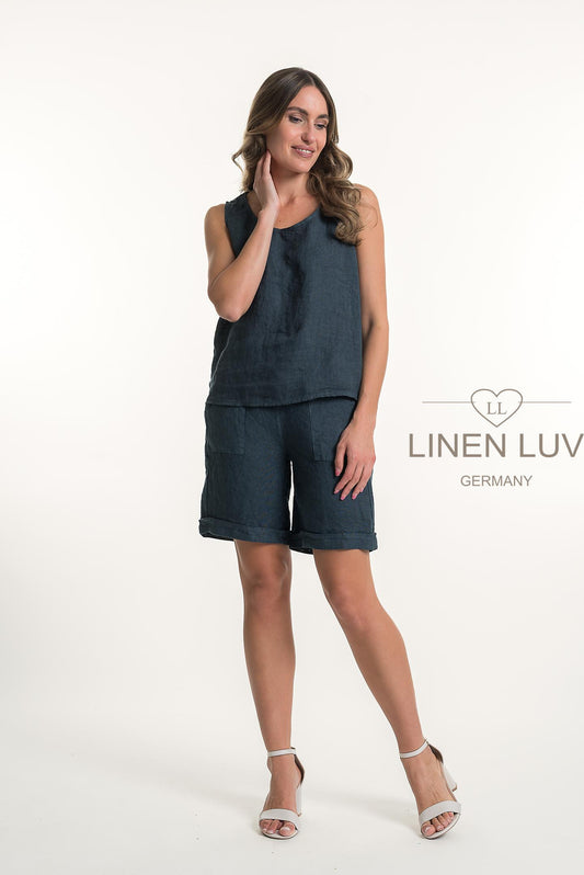 French Linen Knee Length Relaxed Fit Shorts - Suttles & Seawinds