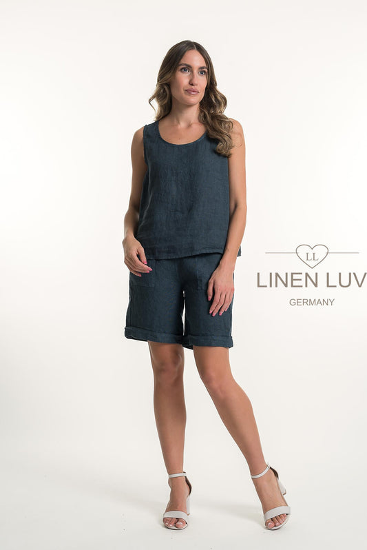 French Linen Knee Length Relaxed Fit Shorts - Suttles & Seawinds