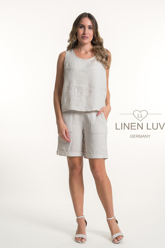 French Linen Knee Length Relaxed Fit Shorts - Suttles & Seawinds
